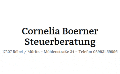 FirmenlogoCornelia Boerner Steuerberaterin Röbel Müritz
