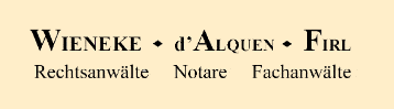FirmenlogoWieneke, d'Alquen, Firl Rechtsanwälte und Notare Geseke