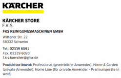 Bildergallerie KÄRCHER STORE F.K.S - FKS Reinigungsmaschinen GmbH Schwelm