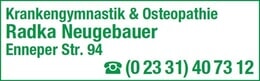 Bildergallerie Neugebauer Radka Krankengymnastik & Osteopathie Hagen