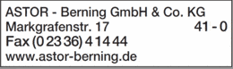 Bildergallerie ASTOR - Berning GmbH & Co. KG Schwelm