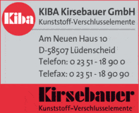 Bildergallerie KIBA Kirsebauer GmbH Kunststoff-Verschlußelemente Lüdenscheid
