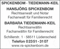 Bildergallerie Spickenbom Hansjörg Rechtsanwalt FA FamR Lüdenscheid