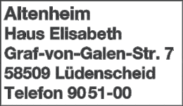 Bildergallerie Altenheim Haus Elisabeth Lüdenscheid