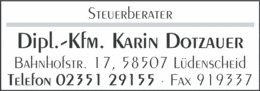 Bildergallerie Dotzauer Karin Dipl.-Kfm. Steuerberater Lüdenscheid