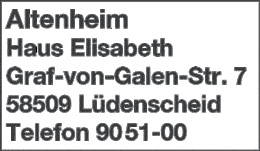Bildergallerie Altenheim Haus Elisabeth Lüdenscheid