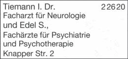 Bildergallerie Tiemann I. Dr.med. Arzt für Neurologie Lüdenscheid