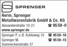 Bildergallerie Sprenger Herm. Metallwarenfabrik GmbH & Co. KG Iserlohn