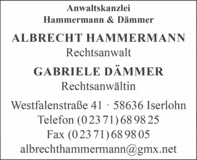 Bildergallerie Hammermann u. Dämmer Rechtsanwälte Iserlohn Wermingsen