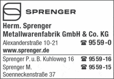 Bildergallerie Sprenger Herm. Metallwarenfabrik GmbH & Co. KG Iserlohn
