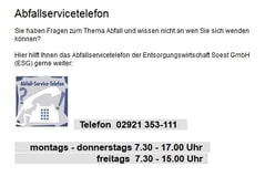 Bildergallerie Entsorgungswirtschaft Soest GmbH - Abfall-Service-Telefon 