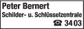 Bildergallerie Bernert Peter Schilder, Schlüssel und Pokale Meschede