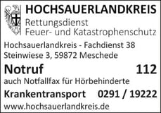 Bildergallerie HSK - Rettungsdienst, Feuer- u. Katastrophenschutz Meschede