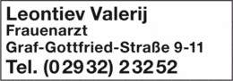 Bildergallerie Leontiev Valerij Frauenarzt Arnsberg