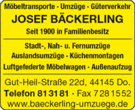 Bildergallerie Bäckerling Josef Möbeltransporte Spedition Dortmund