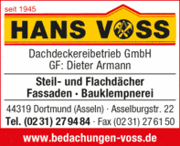 Bildergallerie Voss Hans Bedachungen GmbH Dachdeckereibetrieb Dortmund