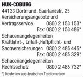 Eigentümer Bilder HUK-COBURG Schaden melden Dortmund