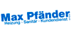 Logo Max Pfänder GmbH Zentralheizungen Iserlohn Zentrum