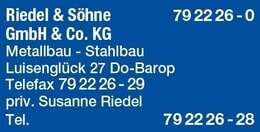 Bildergallerie Riedel & Söhne GmbH & Co. KG Metallbau Dortmund