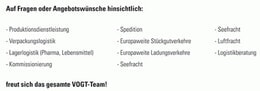 Bildergallerie Vogt Logistik GmbH Co. KG Spedition Dortmund
