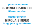 Logo Steuerberater Winkler-Binder & Binder GbR Bochum