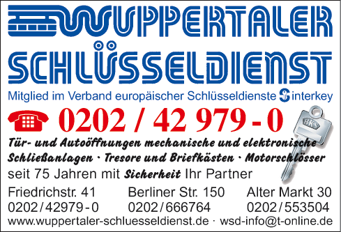 Schlüsseldienst Wuppertaler Schlüsseldienst GmbH in Wuppertal