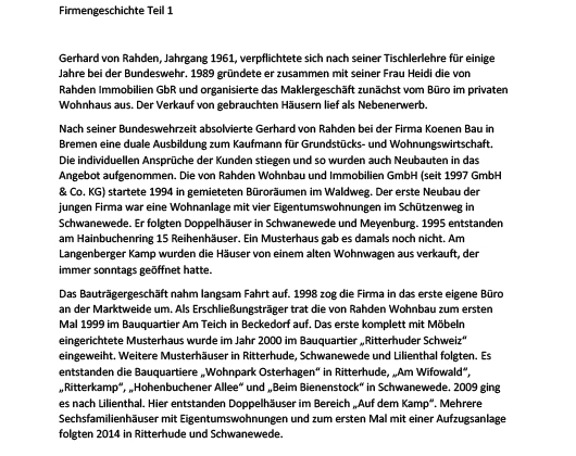 Eigentümer Bilder von Rahden Wohnbau und Immobilien GmbH & Co. KG Schwanewede