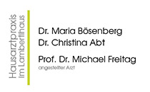 Logo Dr. med. Maria Bösenberg, Dr. med. Christina Abt u. Prof. Dr. med. Michael Freitag Hausarztpraxis Oldenburg