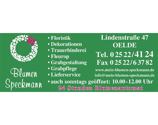 Bildergallerie Speckmann Josef Blumenbetrieb Oelde