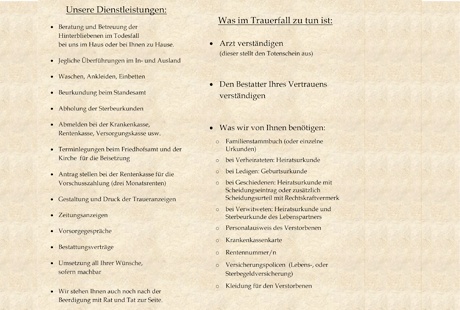 Bildergallerie Bellinghausen Dirk R. Bestattungen u. Schreinerei Königswinter