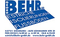 Logo Behr Ralf Georg GmbH Estrichfachbetrieb Siegburg