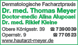 Bildergallerie Meyer Thomas Dr.med., Kleine Riklef Dr.med., Alupoaei Alina Doctor-medic u. Keller Johanna Dermatologische Facharztpraxis Kassel