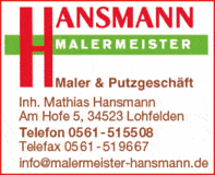 Bildergallerie Hansmann Mathias Malermeister Lohfelden