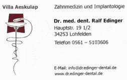 Bildergallerie Edinger Ralf Dr.med.dent. Zahnarztmedizin und Implantologie Lohfelden