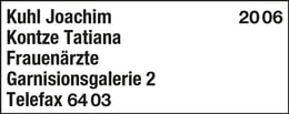 Bildergallerie Kuhl Joachim u. Kontze Tatiana Frauenärzte Hofgeismar