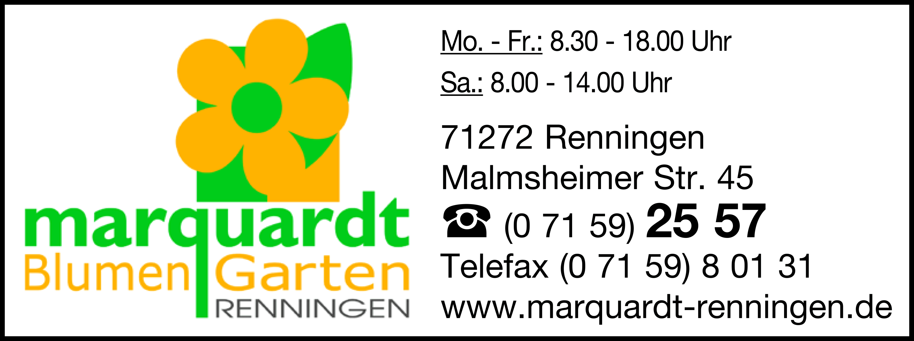 Anzeige Blumen Marquardt GmbH & Co. KG
