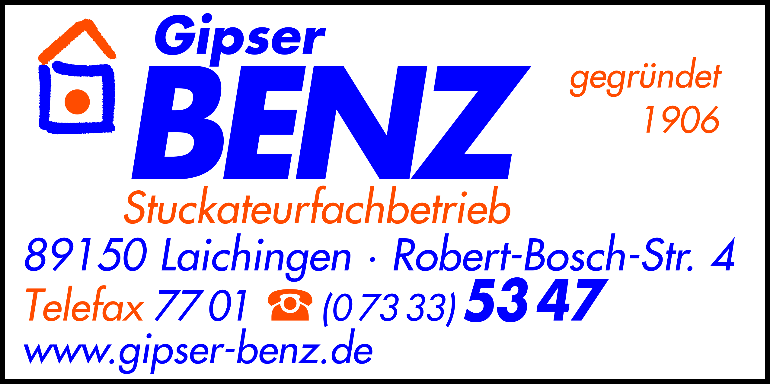 Anzeige Gipser Benz GmbH Stuckateurbetrieb