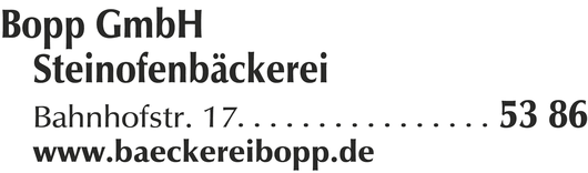 Anzeige Bopp GmbH Steinofenbäckerei