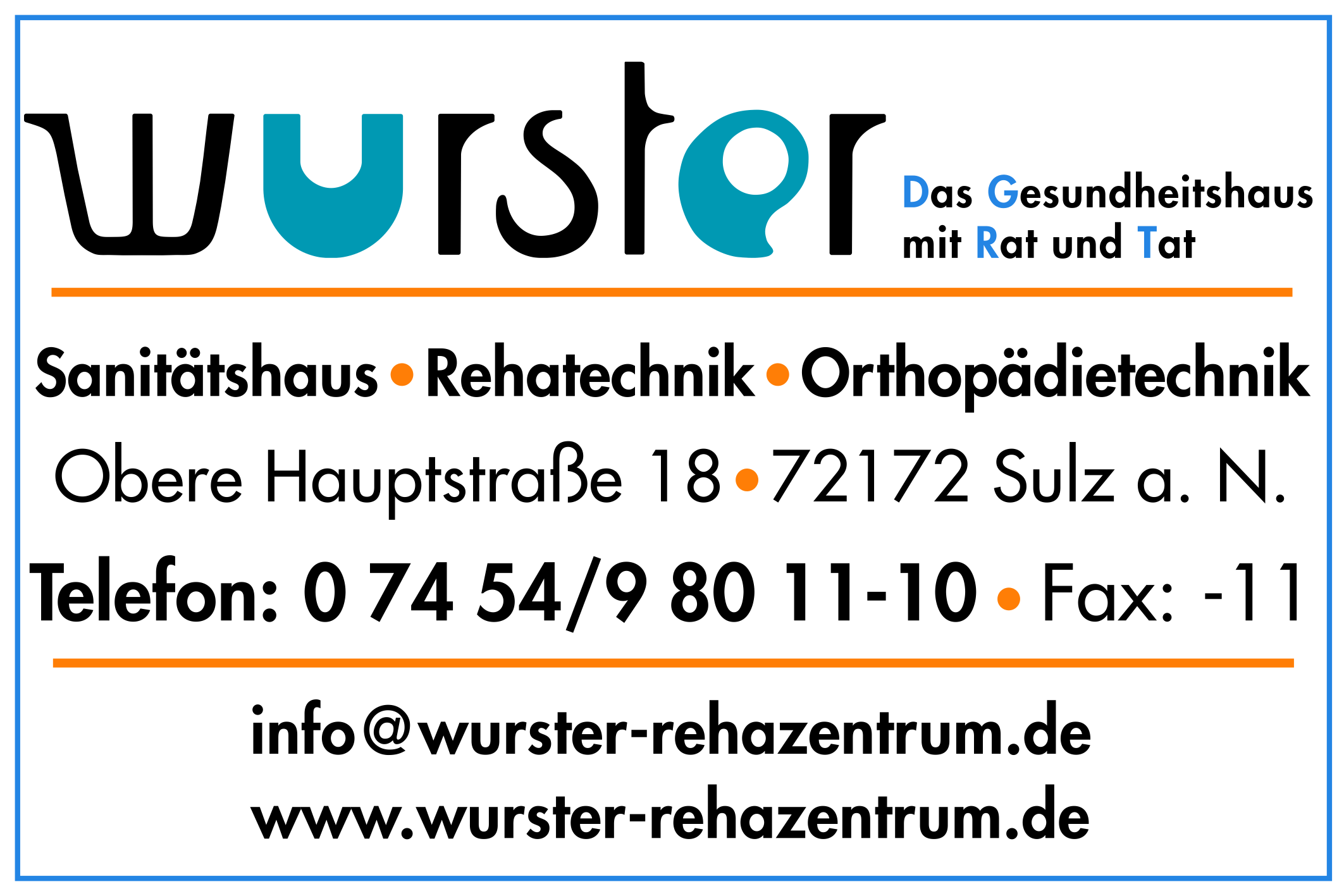 Anzeige Sanitätshaus Wurster GmbH