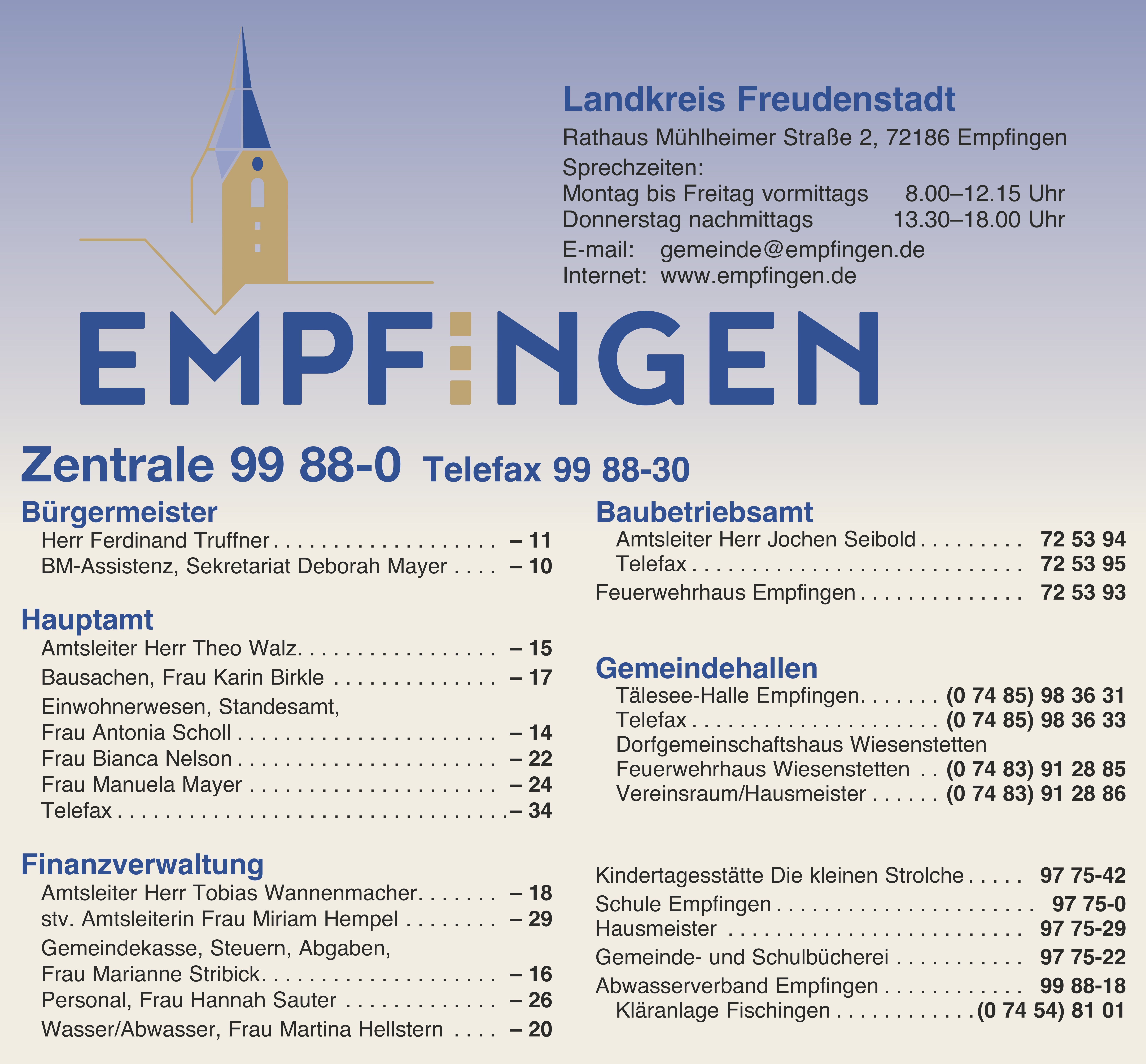 Anzeige Bürgermeisteramt Empfingen
