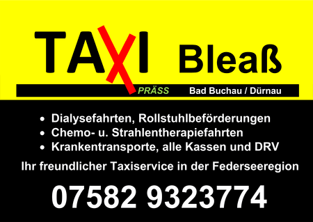 Anzeige TAXI Bleaß Armin Bleaß