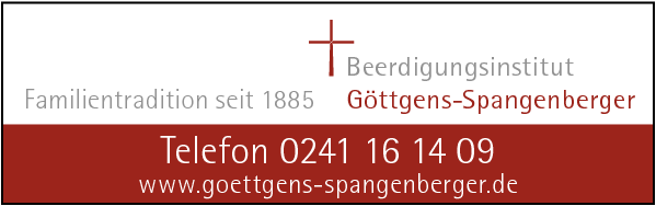 Anzeige Göttgens-Spangenberger GmbH Beerdigungsinstitut