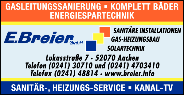 Anzeige Breier E. GmbH Sanitär-Heizung-Solar