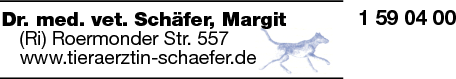 Anzeige Schäfer Margit Dr. med. vet. Tierärztin