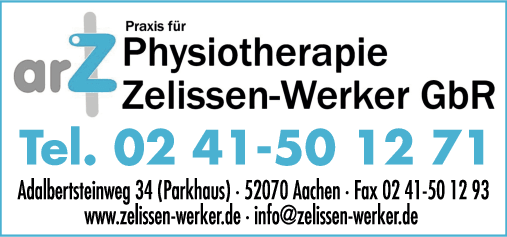 Anzeige Praxis für Physiotherapie Zelissen-Werker GbR Krankengymnastik