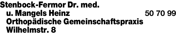 Anzeige Stenbock-Fermor F. Dr. med. u. Mangels H.