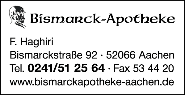 Anzeige Bismarck-Apotheke