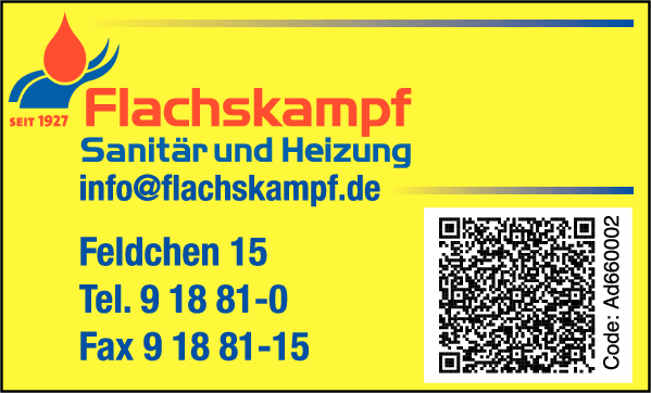 Anzeige Hubert Flachskampf GmbH Sanitär und Heizung