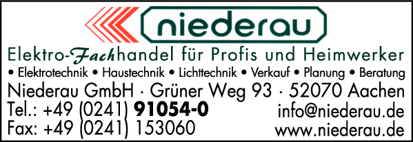 Anzeige Niederau GmbH Elektrohandel