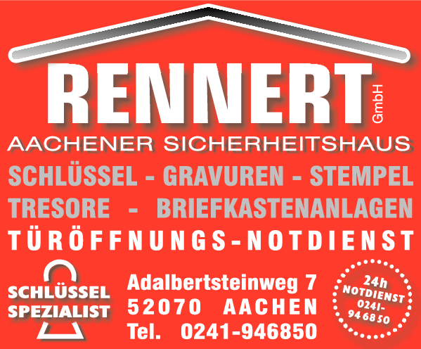 Anzeige Aachener Sicherheitshaus Rennert